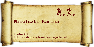Misolszki Karina névjegykártya